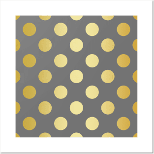 Gold Polka Dots Posters and Art